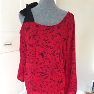 🆕 Torrid Adjustable Cold Shoulder Print Blouse